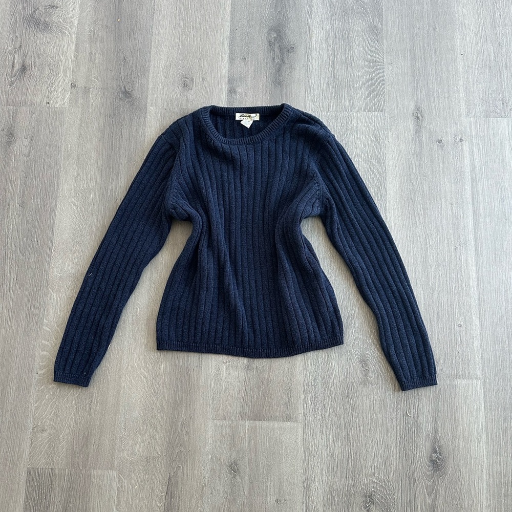 Eddie Bauer Dark Blue Ribbed Women's Sweater